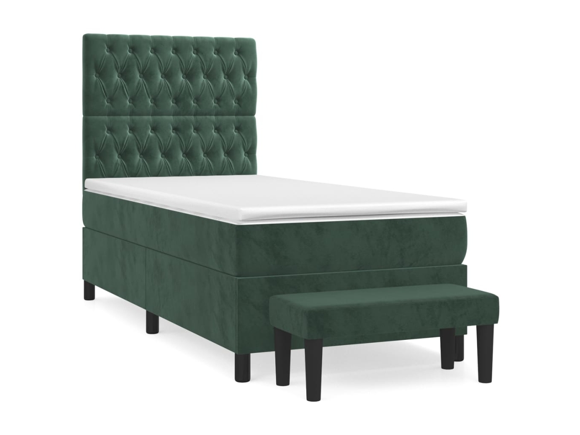 Cama Con Somier VIDAXL Verde Terciopelo (80x200 cm)