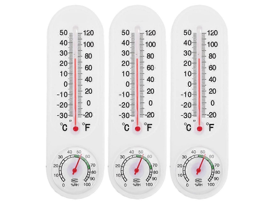 Juego de 3 termómetros e higrómetros para invernaderos, medidores de humedad, termómetros colgantes de plástico GOKOCO