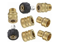 Kit De Adaptadores Para Limpiadora De Presión Con Conexión Rápida 3/8 Y 3/4, Giro 240°, 8 Piezas, 4500 Psi, Latón Y Acero Inoxidable