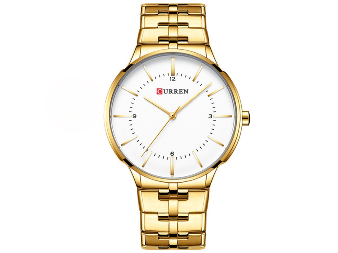 Reloj De Cuarzo Resistente Al Agua (dorado), Estilo Delgado, Correa De Acero Inoxidable, Reloj De Negocios Elegante Para Hombre.