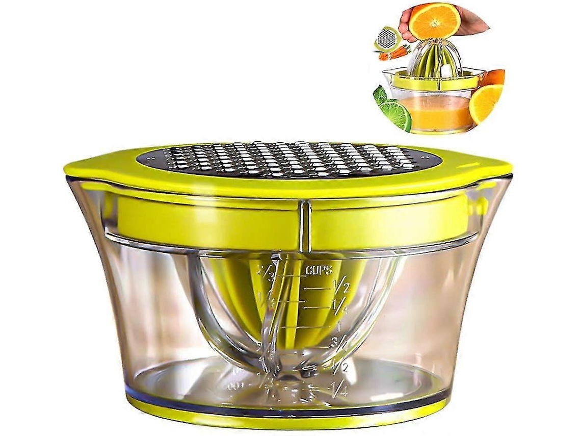 Exprimidor manual multifuncional 4 en 1 para naranjas y limones, con capacidad de 400 ml y grabado. Rosewell