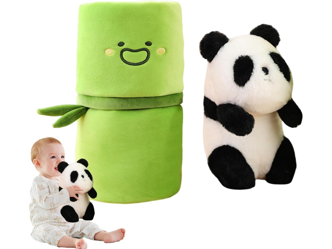 Panda de peluche con funda de bambú, juguete infantil de dibujos animados C Gokoco