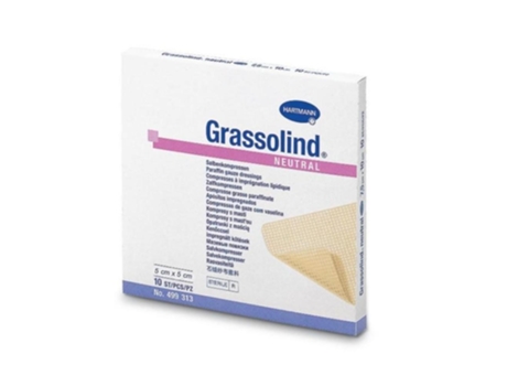Compressas de Gaze GRASSOLIND con Vaselina (10x10cm - 10 Unidades)