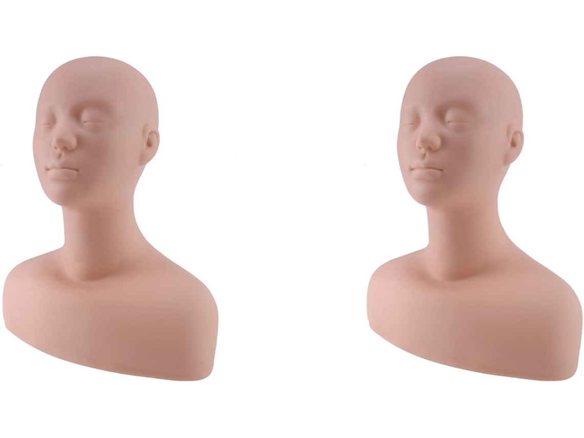 2 Maniquíes Profesionales De Silicona Para Ejercicios De Hombros, Maquillaje, Extensiones De Pestañas Y