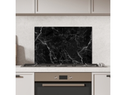 Panel antisalpicaduras de cocina con efecto mármol - Negro - Blanco - Textura - Aspecto mármol 60x40 cm