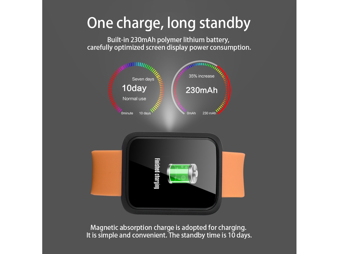 Pulsera Inteligente Con Monitorización De Frecuencia Cardíaca Y Presión Arterial Bluetooth (naranja)