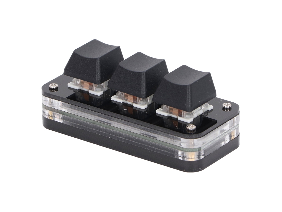 Mini teclado RGB personalizable de 3 teclas