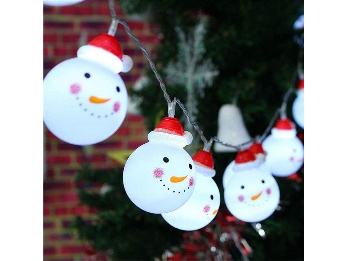 2026altiro-luces Navideñas, Muñeco De Nieve Con Estrellas, 3 M, 20 Luces, Funciona Con Pilas, Blanco Cálido, Luz Fija/intermitente.