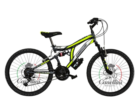 Bicicleta infantil suspensión total COLORADO 24 - 18 velocidades (Negro/amarillo) BICICLETTE CANELLINI