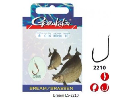 Lote de 10 paquetes de 10 anzuelos de río GAMAKATSU Bream LS-2210 10