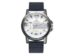 Reloj De Pulsera Para Hombre Con Correa De Piel Sintética, Estilo Moderno, Movimiento De Cuarzo (azul)