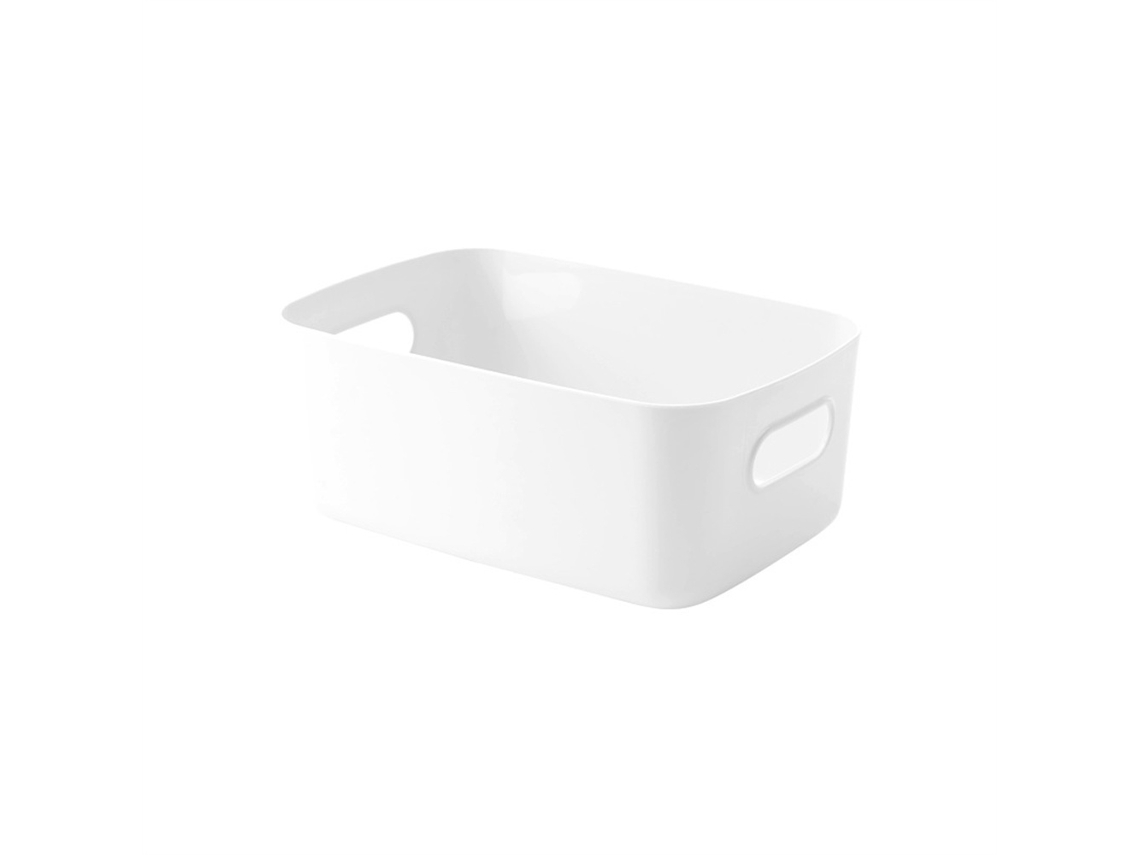 Caja de almacenamiento de plástico, estilo nórdico, color sólido para sala de estar