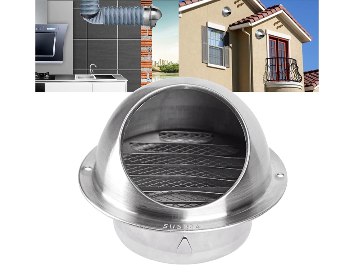 Campana Extractora Para Tubos/conductos/paredes Redondos, Extractor Externo De Acero Inoxidable, Rejilla Ve...