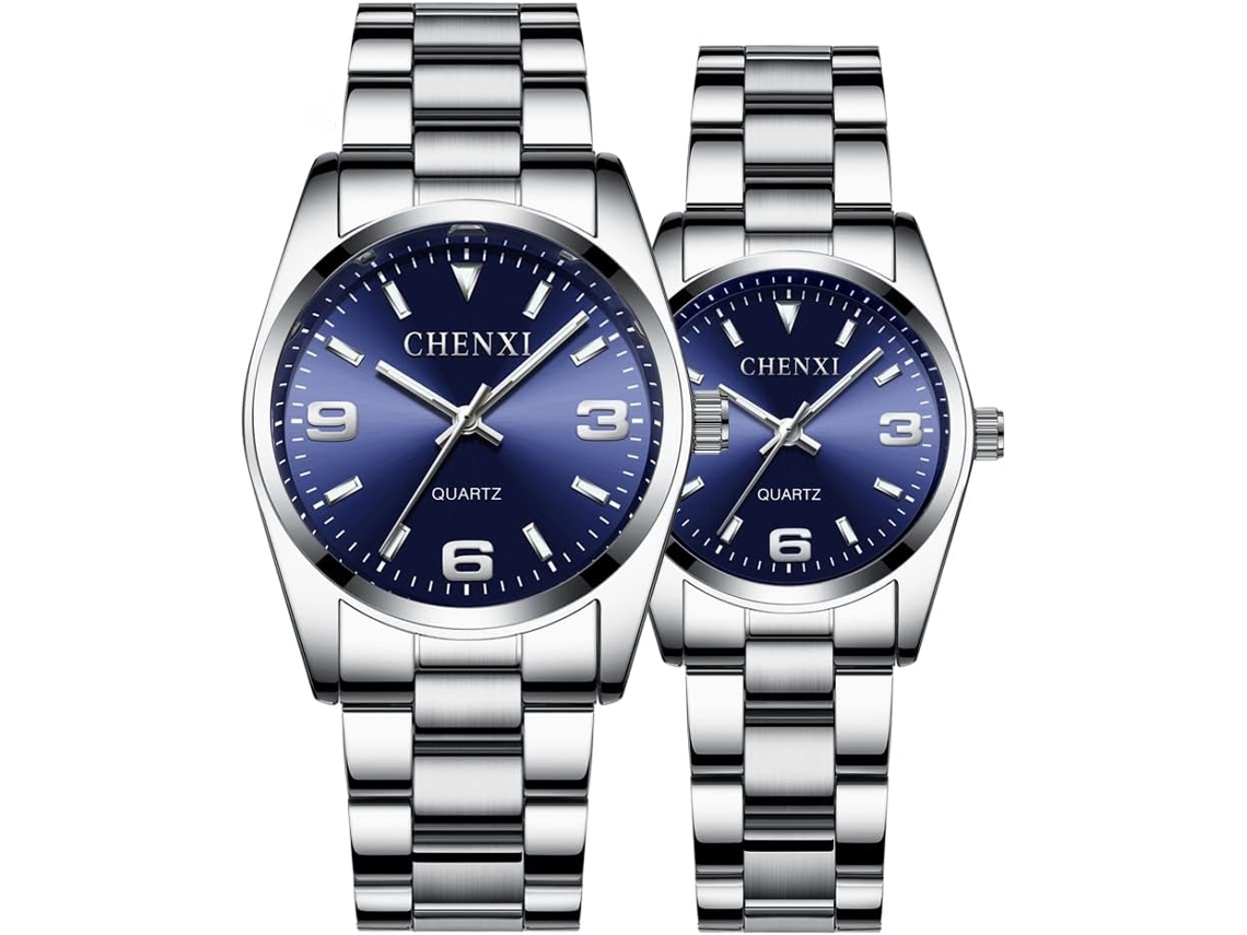 Reloj de cuarzo resistente al agua de acero inoxidable - Azul