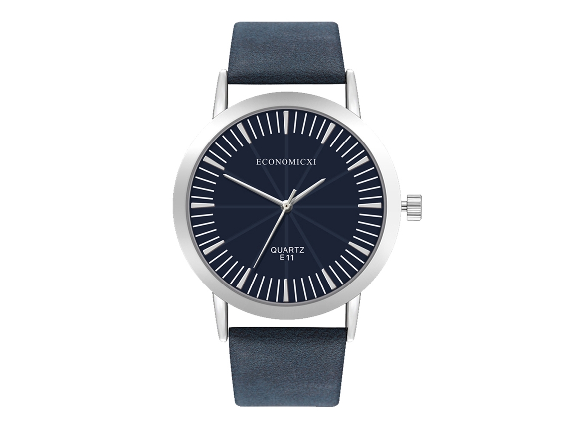 Reloj De Pulsera De Cuarzo Con Correa De Pu Para Mujer Y Hombre, Estilo Casual (azul Real)