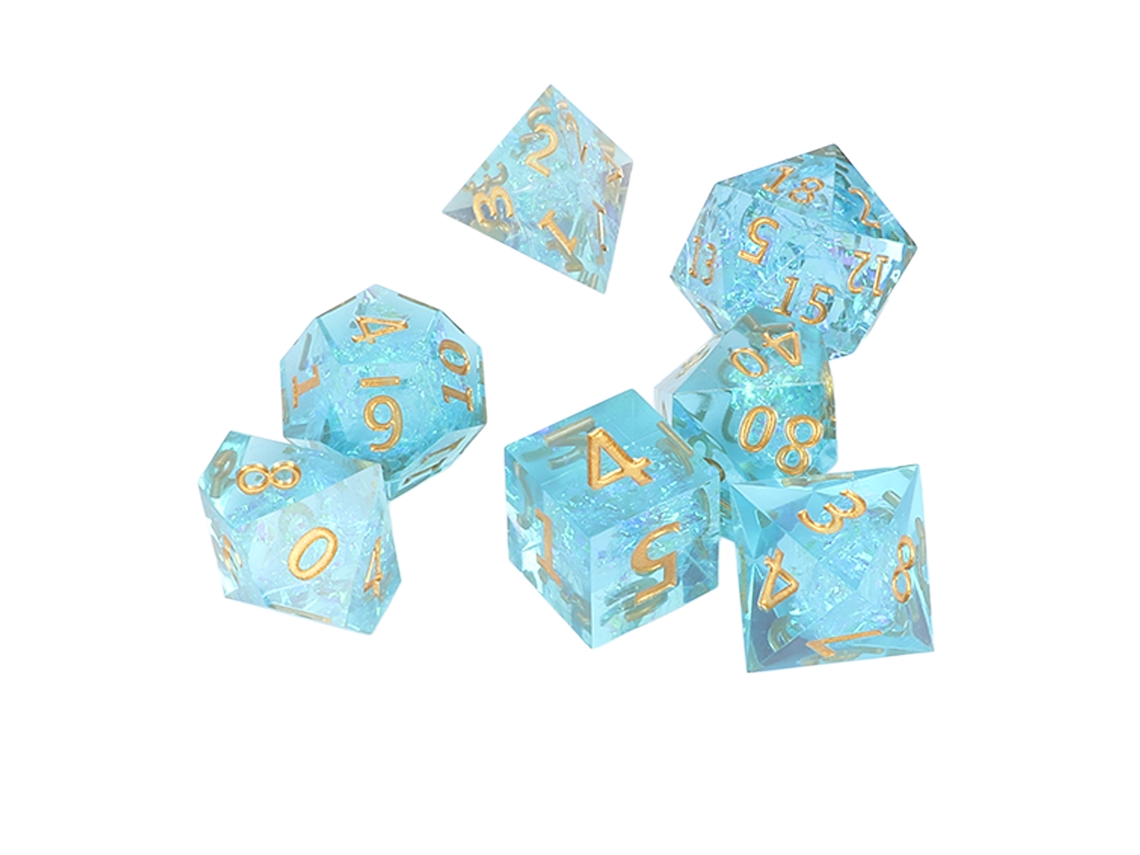 Ats-set De 7 Dados Poliédricos De Resina Para Juegos De Rol Y Mesa, Exquisitos Y Portátiles, Ideal Para Fiestas Y Bar
