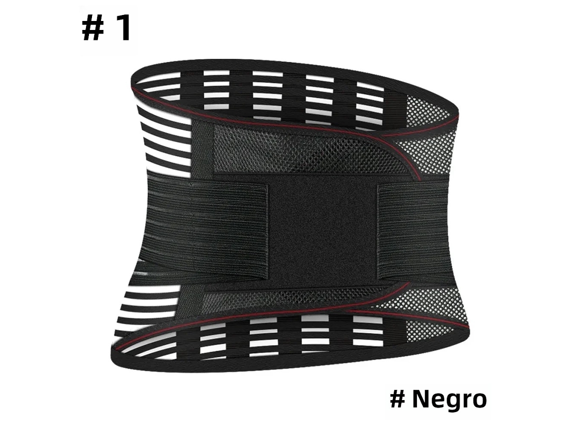 Cinturón de soporte lumbar para aliviar el dolor lumbar, con cojín de soporte lumbar. Mdug (Negro ventilado G)
