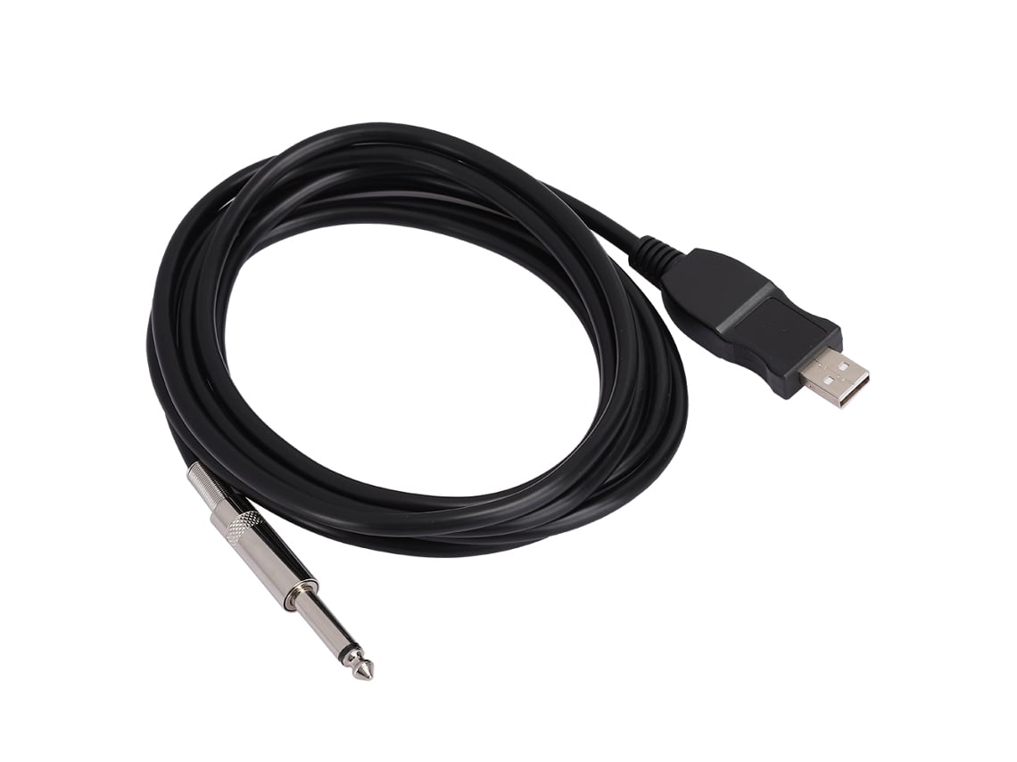 Cable De Audio Usb Portátil Para Guitarra, Conexión A Computadora, Adaptador De Instrumento, Negro, 300 Cm