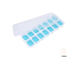 Bandeja de silicona para cubitos de hielo con 14 compartimentos, duradera y no tóxica, ideal para bares. MDUG (azul)