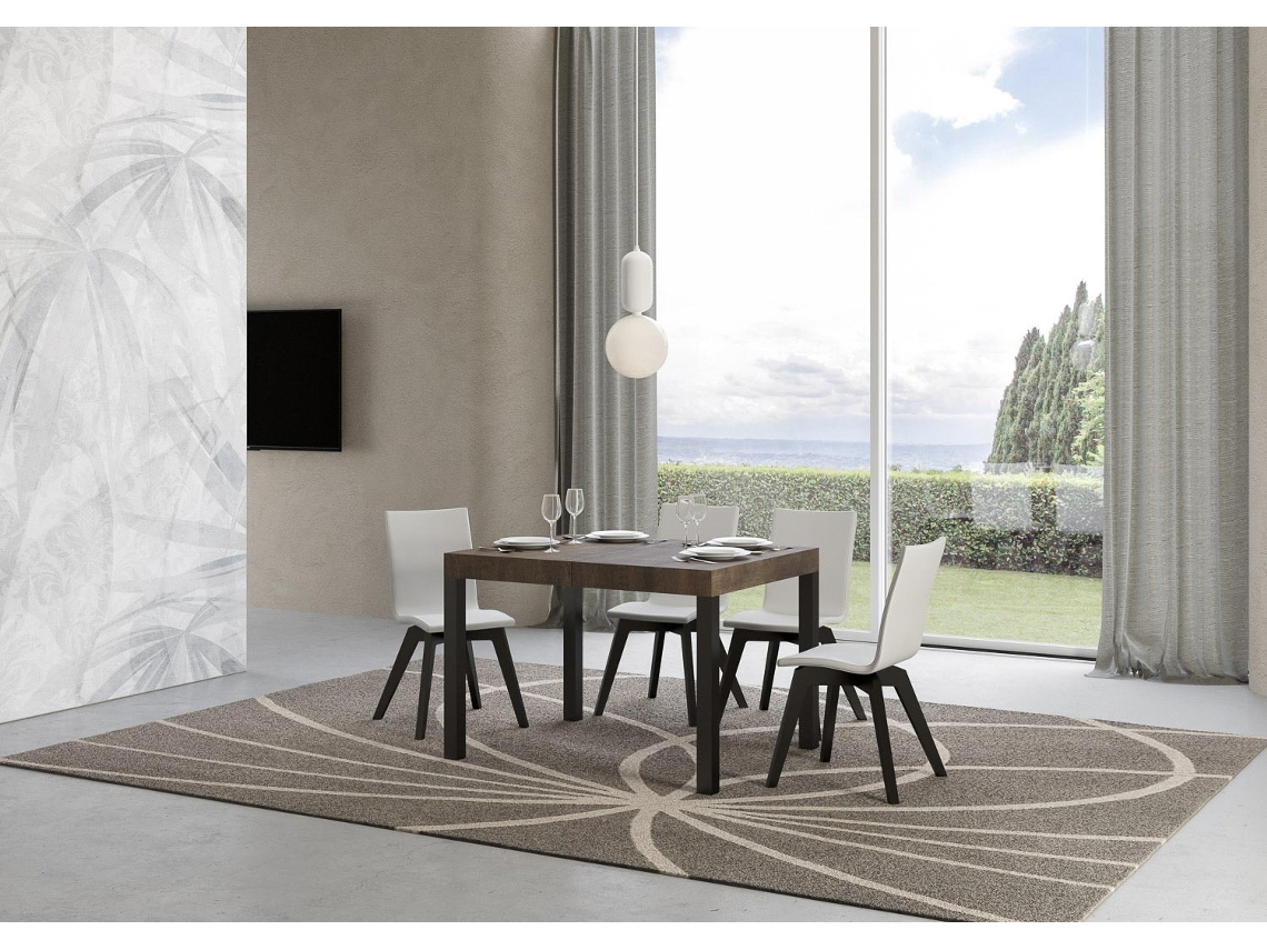 Mesa extensible 70x110/194 cm Everyday Nogal estructura Antracita