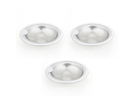 Colador de fregadero de cocina de 3 piezas, colador de drenaje de fregadero de acero inoxidable, apto para lavavajillas (L)
