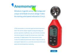 Anemómetro Digital Portátil Uni-t Ut363, Medidor De Velocidad Del Viento Y Temperatura Con Pantalla Lcd, Nivel De Viento 0~12.