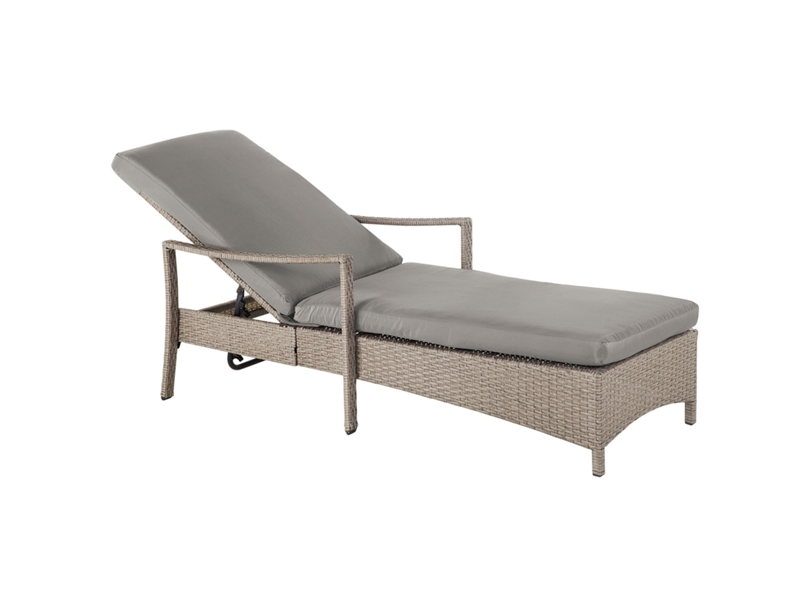 Elegante tumbona en ratán gris BELIANI Vasto de Ratán sintético Gris 63x158x96
