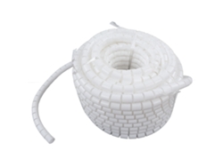 Organizador de cables flexible en espiral: protector de cables eléctricos con manguera de PE blanca, 22 mm x 50 m