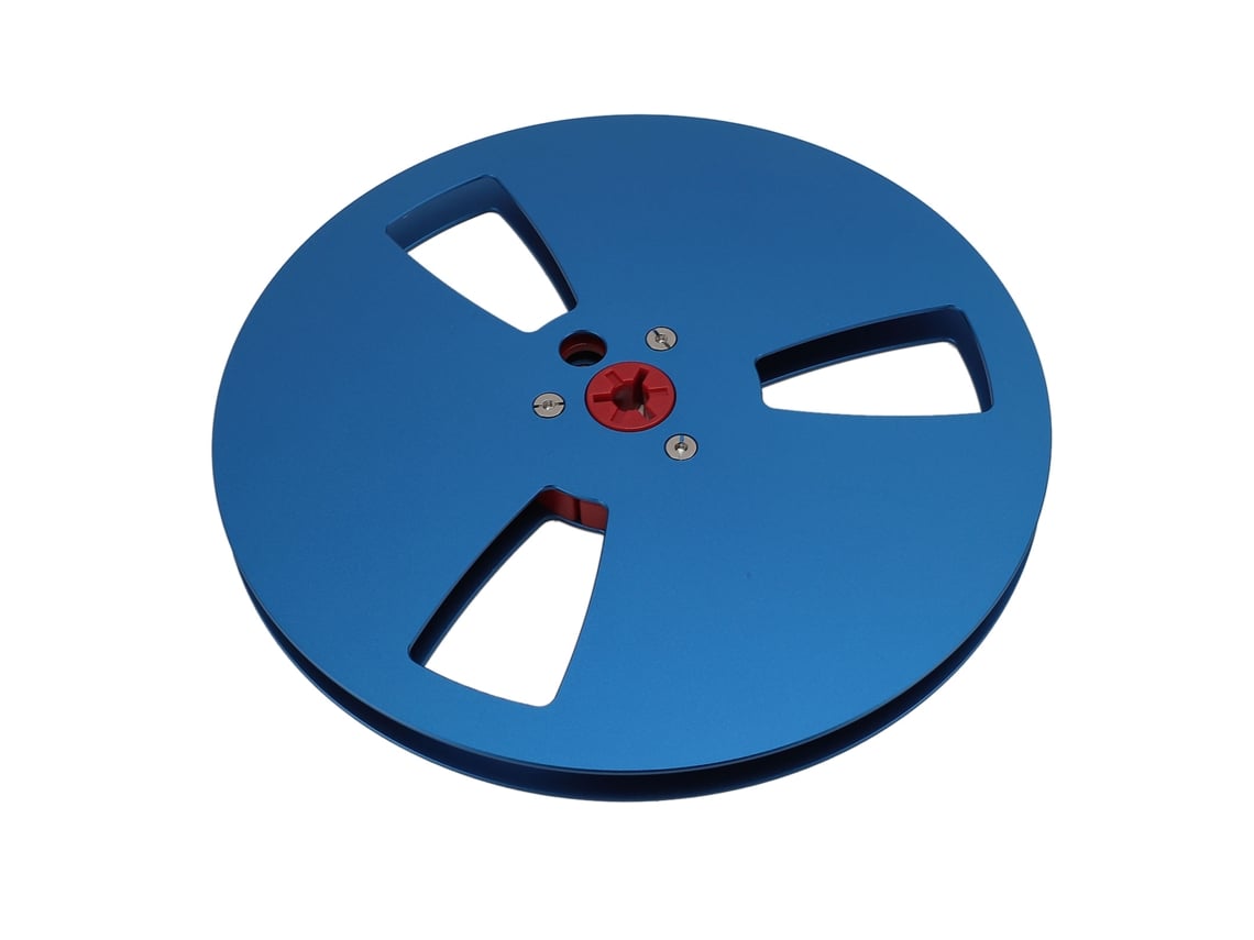 Carrete De Cinta Vacío De Aluminio De 7 Pulgadas Y 1/4 De Pulgada Con 3 Orificios, Universal Para Máquinas Revox Studer, Color Azul.
