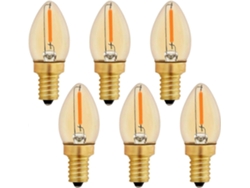 Rebe-bombilla Led C7 E12 220v 0.5w Reemplazo 5w Caliente 2200k No Regulable Decorativa 50lm Paquete De 6