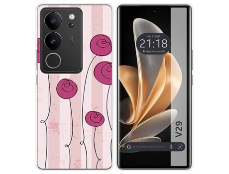 Funda Diseño Flores para Vivo V29 5G TUMUNDOSMARTPHONE Silicona Vintage Multicolor