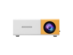 Miniproyector LED SFUSHOS 1080p HD, portátil, con pantalla compartida con teléfono móvil, amarillo y blanco