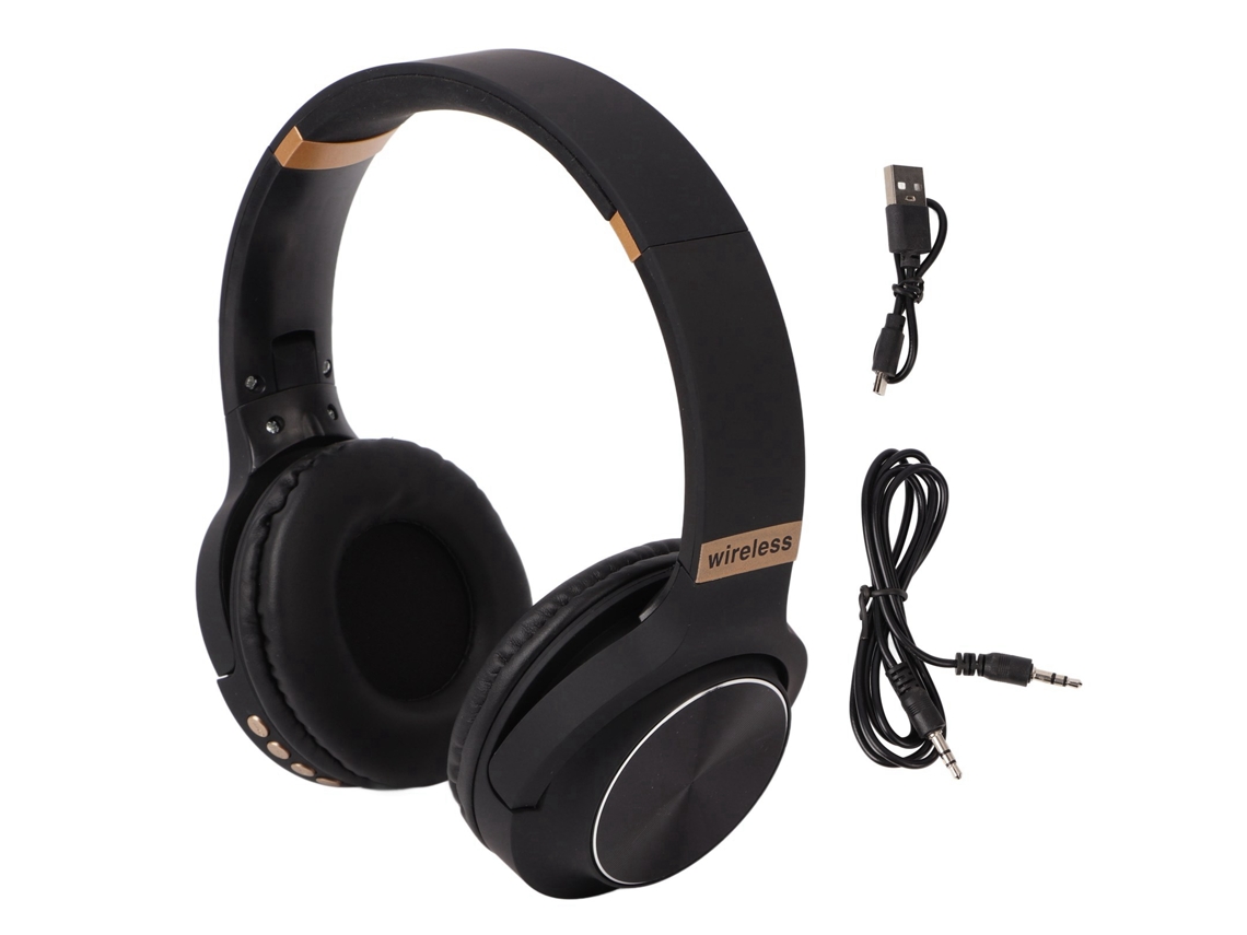 Auriculares Estéreo Hifi Plegables Bluetooth Con Cancelación De Ruido Inalámbrica - Negro