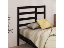 Cabecero De Cama Madera Maciza De Pino Negro 106x4x104 Cm