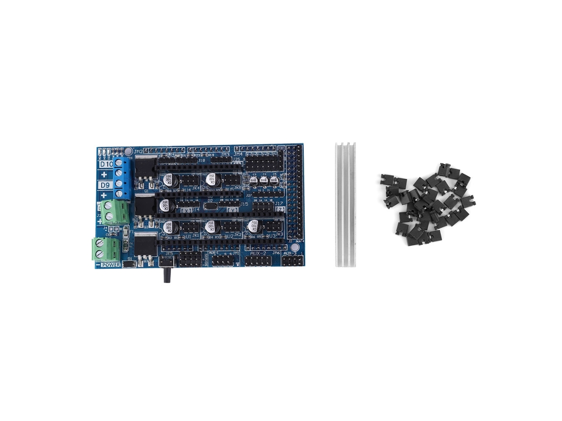 Placa De Control Ramps1.6 Para Impresora 3d Con Disipador De Calor Y Kit De Puertos.