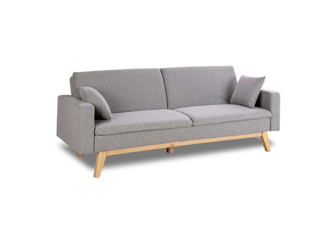Sofá Cama Gris Claro NALUI Reine 3 Plazas