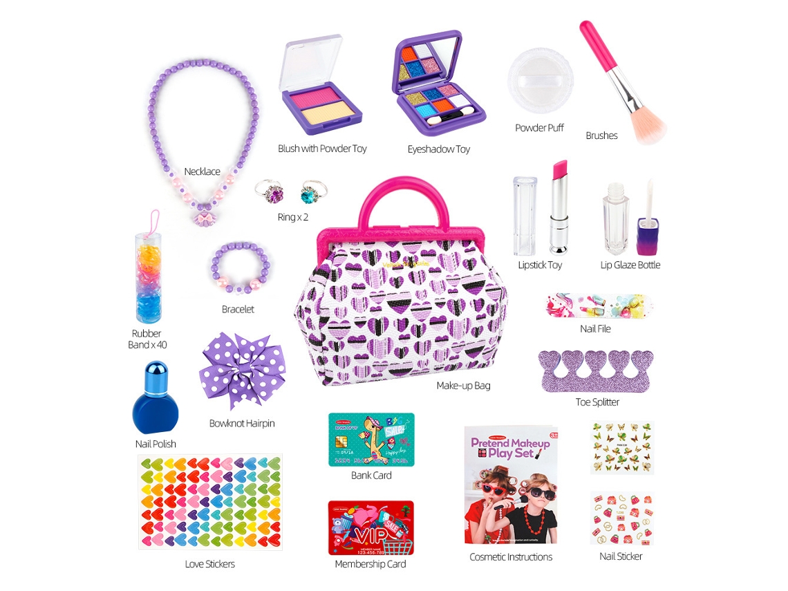 Ats-kit De Maquillaje Infantil Para Niñas Juguete Con Bolsa Regalo De Cumpleaños Navidad Niñas 3+