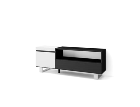 Mueble TV Televisión 150x57x35cm Para TV hasta 65 Diseño industrial Blanco y negro