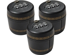 Juego De 3 Tapones De Vino Negros De Seguridad Con Cerradura De Combinación.
