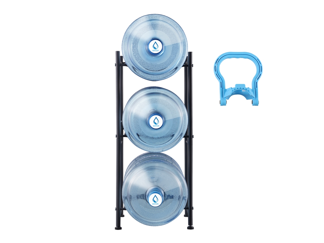 Soporte Para Jarra De Agua De 3 Niveles Succebuy, Botellero De Una Sola Fila Para 3 Botellas, Negro