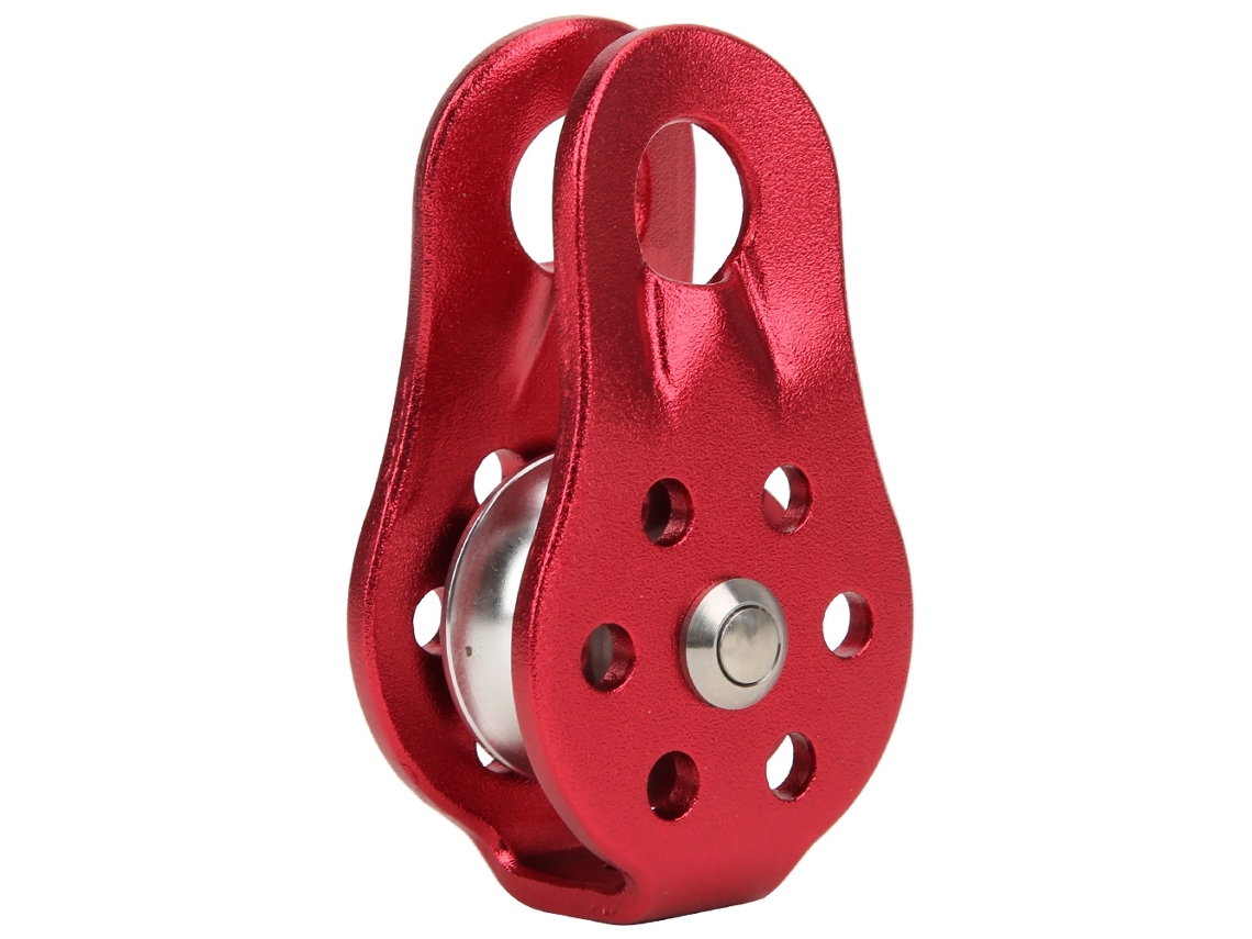 Polea Metálica Fija Para Escalada Portátil En Exteriores Con Placa Oscilante De Aluminio 7075, 20 Kn.