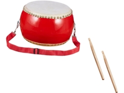 Tambor de madera para niños con baquetas y mango: percusión para desarrollar la coordinación.