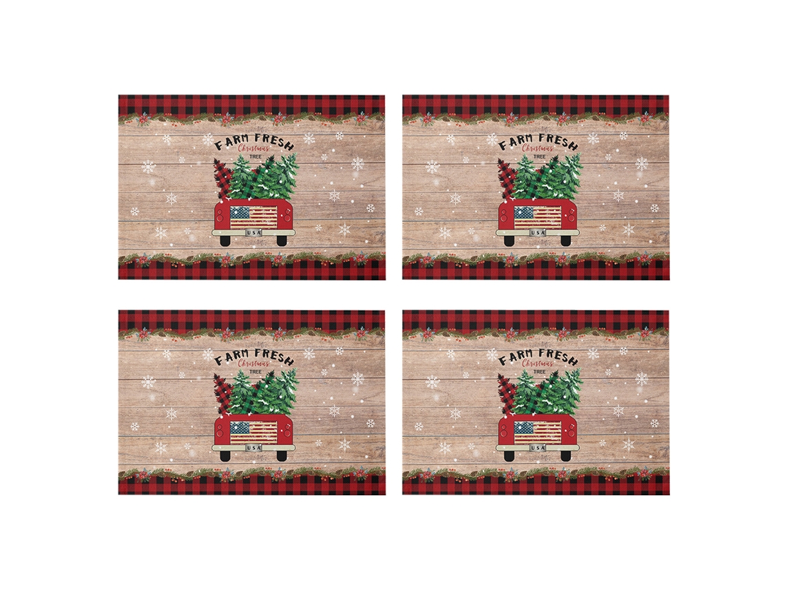 Sousplat navideño, mantel con muñeco de nieve, impresión dúplex, decoración de cocina NEVEANCE