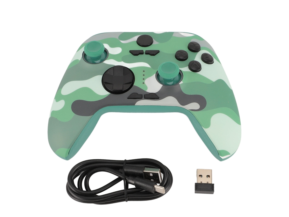Controlador De Juego Bluetooth Dual Hall Triggers 6 Ejes Giroscopio Rgb Led Iluminación Antideslizante Gamepad Inalámbrico Para Pc Verde