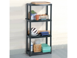 Mueble con 4 estantes 61x30,5x130 cm Plástico Negro Dkd Home Decor