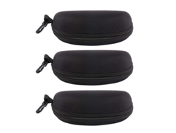 Estuche Para Gafas De 3 Piezas Con Cremallera, Modelo 2025. Tamaño Adecuado: 16,5 X 7,5 Cm. Color Negro.