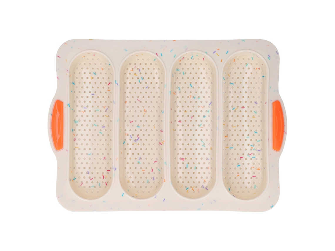 Molde para pan baguette con 4 ranuras y superficie lisa
