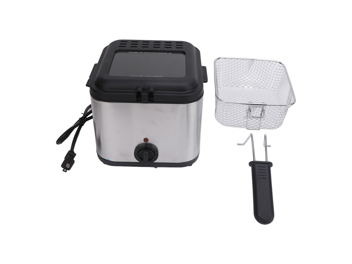 Freidora De Acero Inoxidable De 1000 W Con Cesta Y Temperatura Regulable De 80 A 190 °c, 2,5 L.