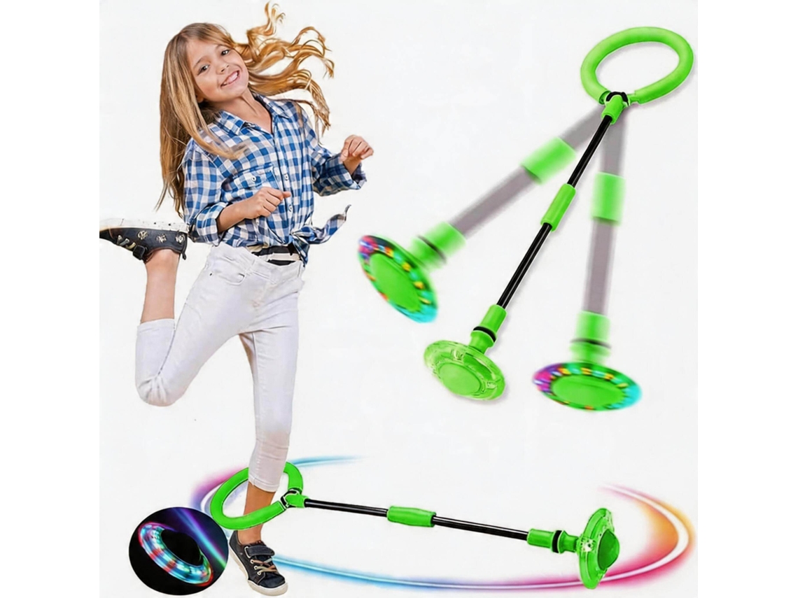 Aro De Salto Con Luces Para Niños Y Niñas, Ideal Para Hacer Ejercicio Al Aire Libre, Competiciones Y Juegos - Digitallab Gifts Verde