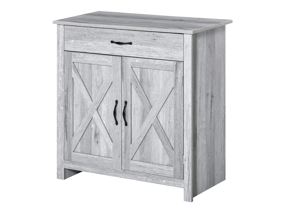 Aparador de Cozinha com Gaveta, Prateleira Interior, Cinza, 80x39,7x80 Cm ZENCORE SERVICES